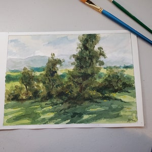 Original Art Watercolor Landscape Study