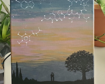 Original Art Acrylic Painting "Love is Written in the Stars"