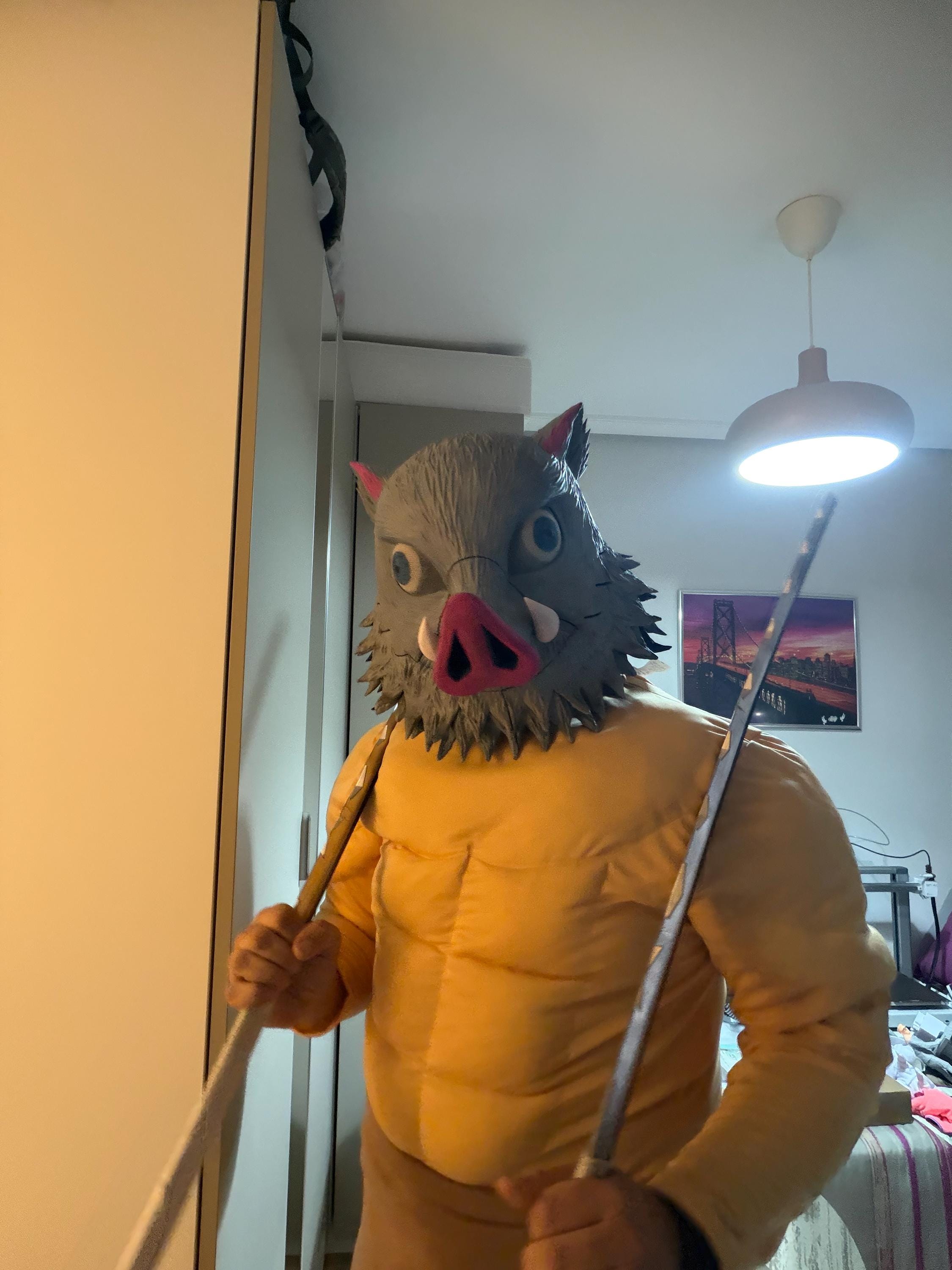 Inosuke Eye Mask Inosuke Hashibira Demon Slayer Mask | Anime-inspired 3D Boar Helmet ...
