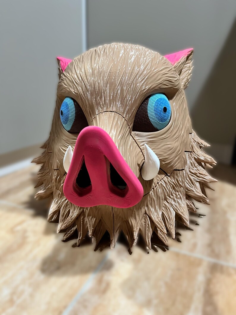 Inosuke Hashibira Demon Slayer Mask Anime inspired 3D Boar Helmet Inosuke Hashibira Demon Slayer Mask Anime inspired 3D Boar Helmet