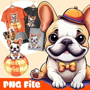 French Bulldog png,French Bulldog Art,Dog Lover Digital Art,French Bulldog Digital Download,Pet Illustration,Cartoon Dog Art,Hello Friend