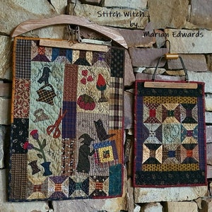 PDF Downloadable Pattern Prim Whimsical Quilt Wall hanging & Doll Quilt Duo ~ Stitch Witch by Marian Edwards