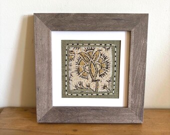 Framed Fabric Art - Visable Mending as Decorative Art