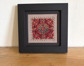 Framed Fabric Art - Visable Mending as Decorative Art