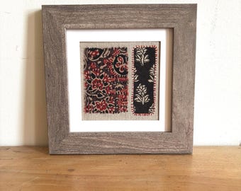 Framed Fabric Art - Visable Mending as Decorative Art