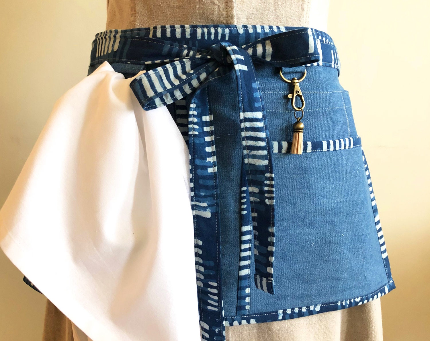 Denim Utility Apron for Women Gardening, Crafting, Sewing, Teaching