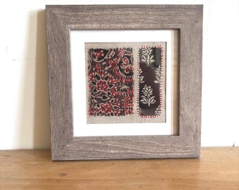 Framed Fabric Art - Visable Mending as Decorative Art