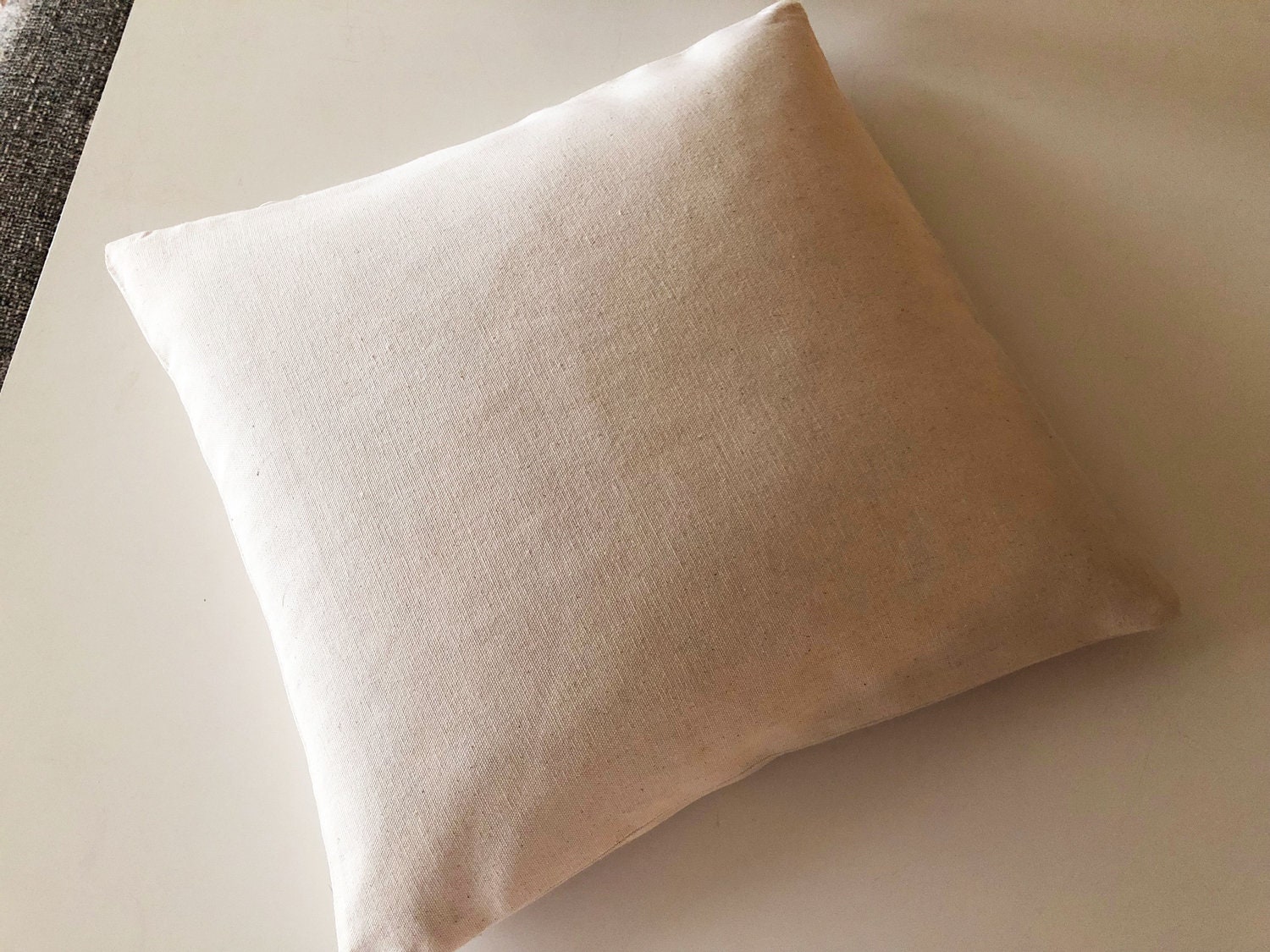 Blank Cotton Canvas Pillow Cover with Zipper Back DIY Home Decor Project