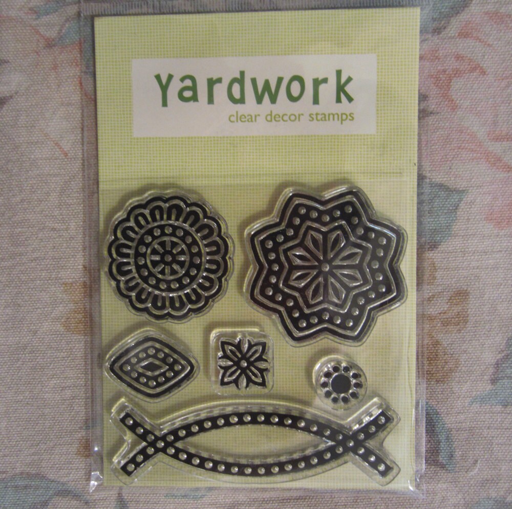 Temple Garden Block Print Fabric Stamp Set Textile Printing Clear