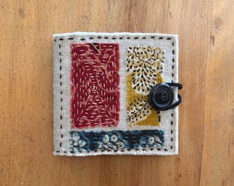 Needle Book - Travel Storage - Handmade Usable Art - Patching and Stitching