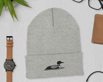 Cuffed Beanie - Embroided Common Loon
