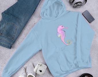 Unisex Hoodie - Seahorse with babies in pocket