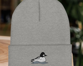 Cuffed Beanie - Embroided Common Goldeneye