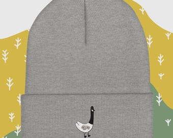 Cuffed Beanie - Silly goose (embroided)