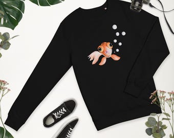 Organic sweatshirt (Unisex) - Cute goldfish with big eyes