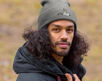 Cuffed Beanie - Embroided Goose
