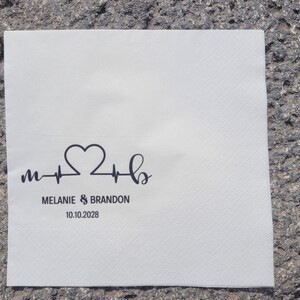 Personalized Wedding Napkins | Custom Napkins | Wedding Reception Napkins | Cocktail Napkins | Rehearsal Dinner | Modern Napkins