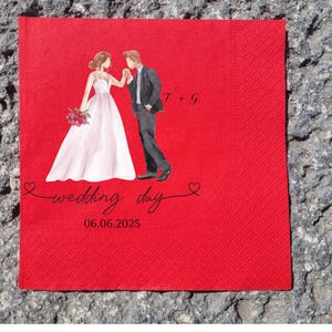 Individuelle Servietten | Hochzeit Empfang Servietten | Cocktail-Servietten | Probeessen | Moderne Servietten Personalisierte Hochzeit-Servietten