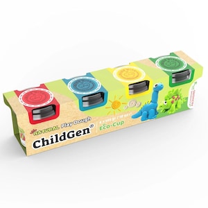 ChildGen Playdough | Non-Toxic, Natural, Super Soft, Long Lasting Play Dough | Modeling Dough | Back to School Set of 4 x 125 gr (4.5 oz)