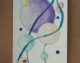 Original Abstract mini painting - Help Rescued Cats