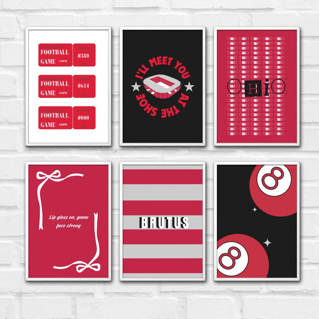 Ohio State University dorm wall art for college students! Add Buckeye spirit to your room decor with this stylish and bold OSU print.