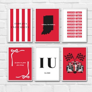 Indiana University Hoosiers Printable Wall Art • Est. 1820 • Crimson & Cream • Bloomington, IN • Instant Download College Decor