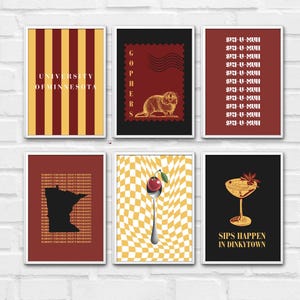 Toon je Gopher-trots in stijl. Kastanjebruin en goud, dat is Minnesota. Perfecte digitale muurkunst voor studenten van de Universiteit van Minnesota! #SkiUMah
