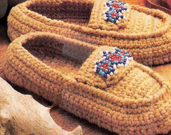 Patrones de pantuflas para hombre, mocasines de ganchillo con cuentas