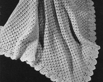 Vintage Baby Crochet 21x27, Afghan Shawl Pattern Crochet