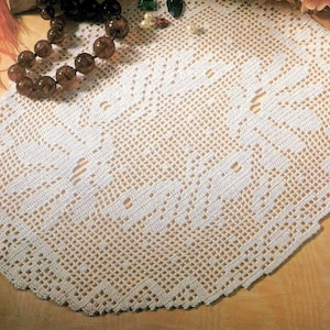 Crochet Filet Table Mat Doily Filet Pattern Table Crochet Vintage