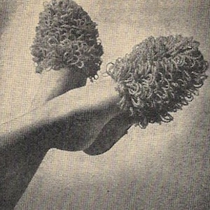 Crochet Vintage Poodle Slippers Pattern, House Slippers