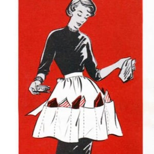 Half Apron Sewing Pattern, Vintage Pocket, Farmhouse Kitchen Apron