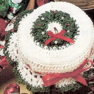 Wreath Topper Patterns,Canning Jar Crochet Lid Christmas Jar, Mason Wreath