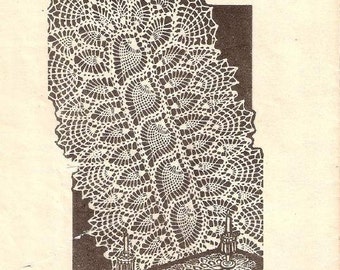 Pineapple Make Crochet Table Pattern for Runner Doily Scarf