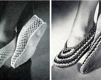 Crochet House Slippers, Houe Shoes, Women Ballet Style Patterns