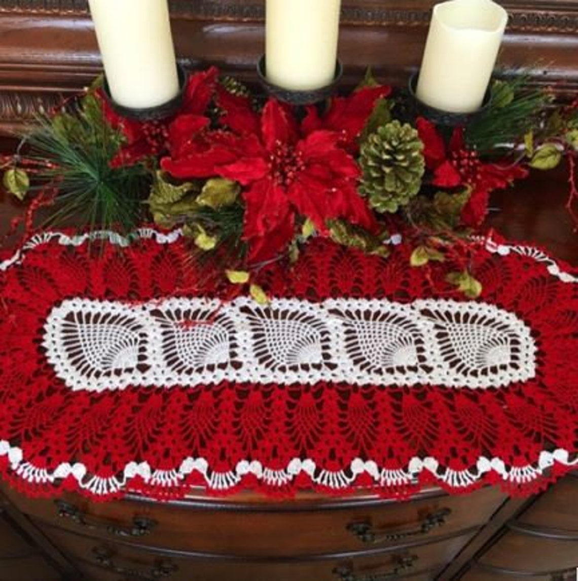 3170 Pineapple Crochet Dining Table Pattern Pineapple Runner Etsy