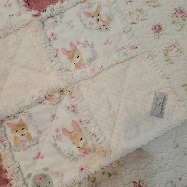 Woodland Babies Rag Quilt Chenille