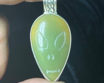 Luminescent Natural YMZ Ye Ming Zhu Alien Face Night Bright Dragon Pearl Sterling Pendant SDP2003 for Increasing Vibrational Frequencies