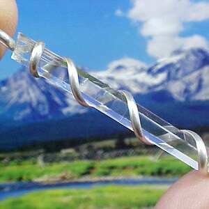 Peruvian Needle Crystal Wand Sterling Spiral Pendant PSP115 Awakening and Pursuing Ancient Quechua & Sacred Inca Ways