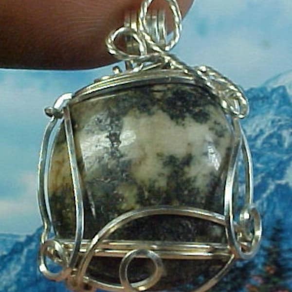 Preseli Bluestone Sterling Silver Wire Art Pendant 106 Incomparable for Awakening Avalon, Druid, Stonehenge, Merlin and Arthurian Energies