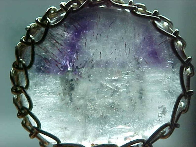 Sacred Seven Agape Crystal Lacy Silver Wire Art Pendant With Super Fine Minerals 005 image 4