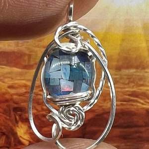 Handmade Mosaic Opal Sterling Pendant 006 Awaken or Stimulate Your Psychic Awareness and Abilities