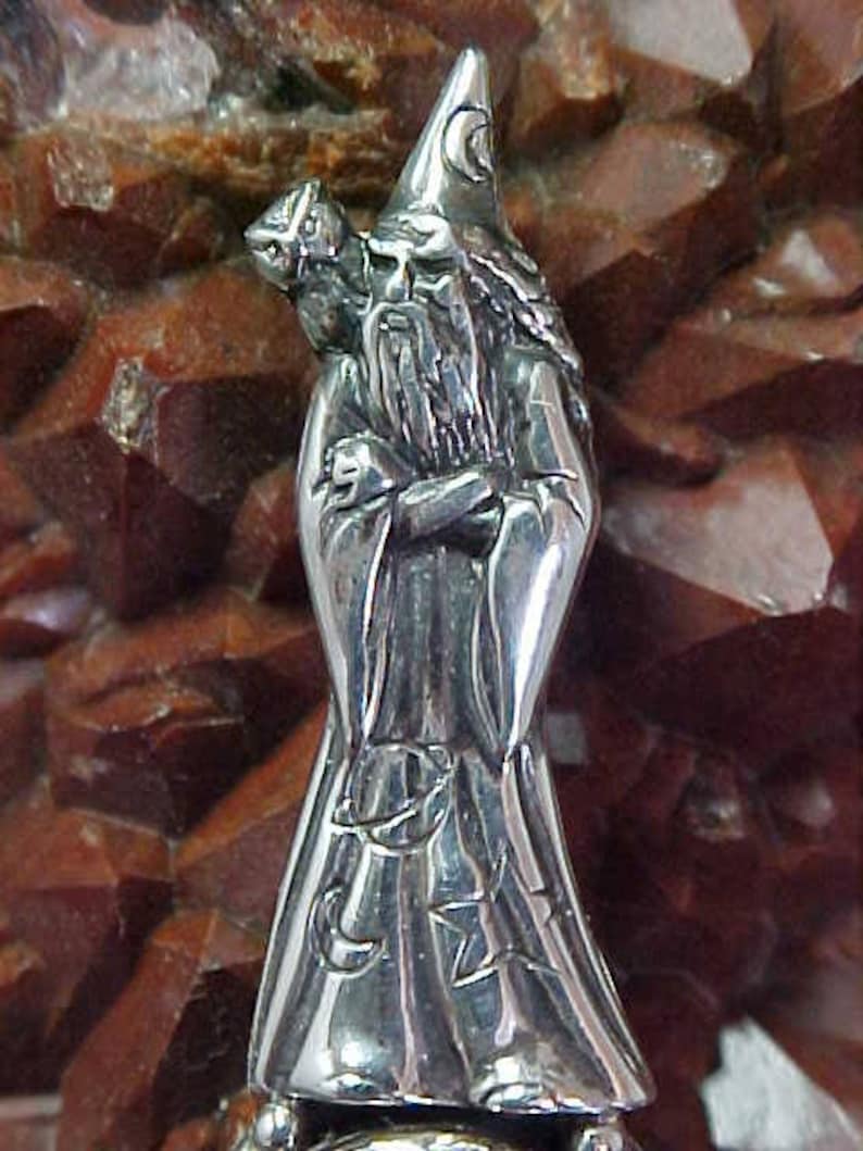 Sterling Silver Wizard Black Jade Pendant Release Suppressed Emotions And Excess Baggage 003