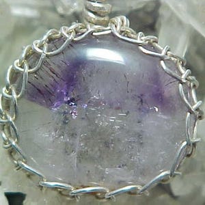 Sacred Seven Agape Crystal Lacy Silver Wire Art Pendant With Super Fine Minerals 005 image 2