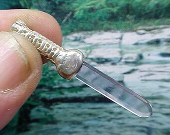 Amethyst Crystal Katana Sterling Swords of Stone Pendant sos034