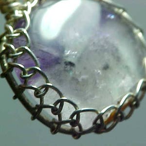 Sacred Seven Agape Crystal Lacy Silver Wire Art Pendant With Super Fine Minerals 005 image 3