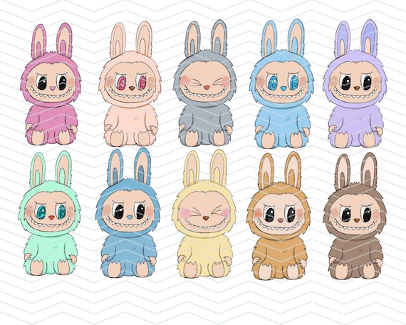 Labubu PNG Bundle | 10 Cute Cartoon Character Clipart Files | Digital Download | Transparent Background | Sublimation & Sticker Designs