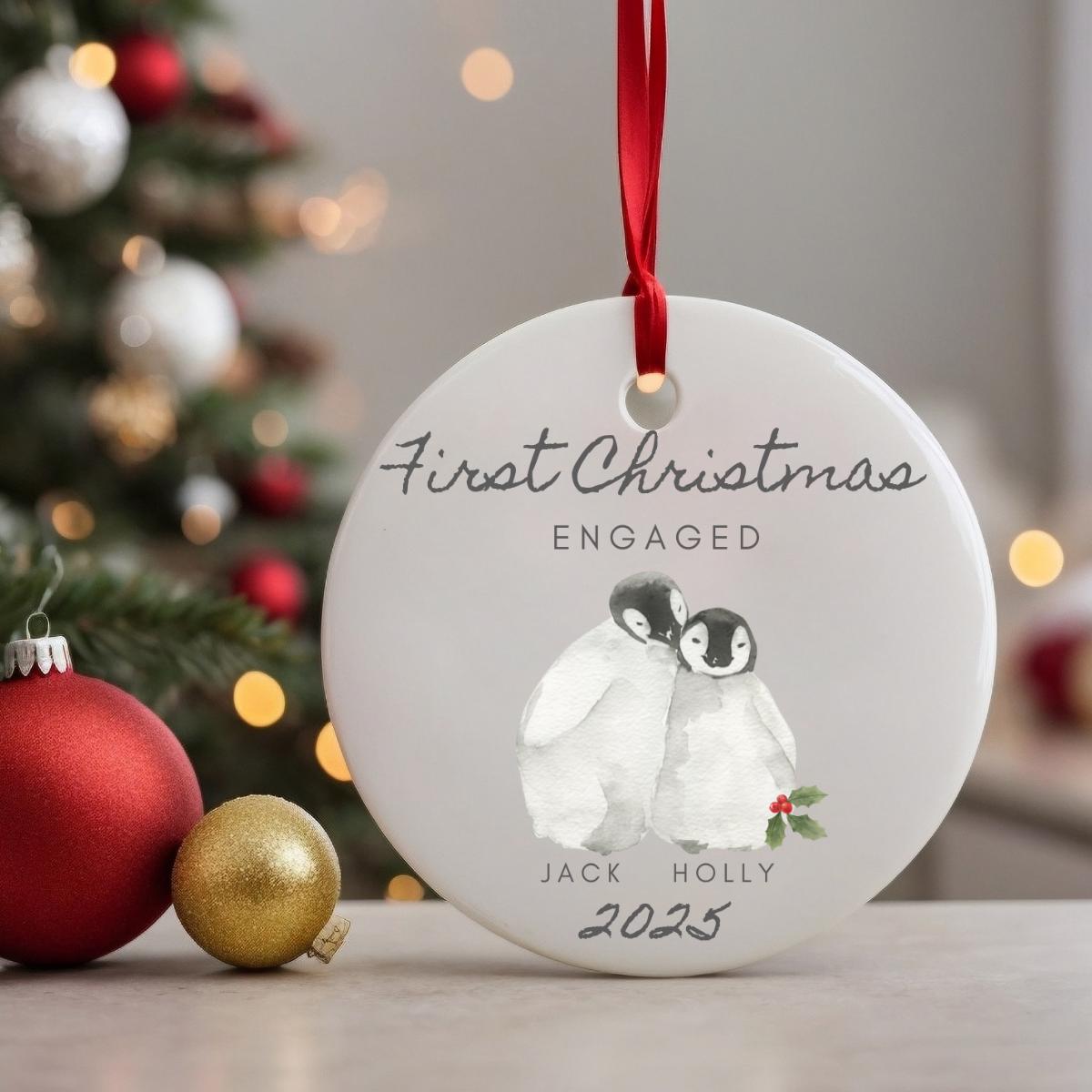 【お値下げしました！】プレゼントを届けるペンギンさんのクリスマスオーナメント① 婚約した最初のクリスマス、2025年、ペンギンのクリスマスオーナメント