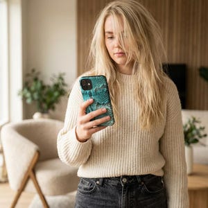 Turquoise Snakeskin Phone Case,Tough Phone Case,Turquoise iPhone Case,Snakeskin,Cool Aesthetic Phone Case,Phone Cover Trend,Cute Aesthetic