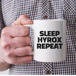 Schlaf Hyrox Wiederholung Becher, Geschenk, Hyrox Kaffeetasse, Hyrox Workout Becher, Fitness-Enthusiast Geschenk, HYROX-Enthusiast, Fitness Geschenk für ihn, Hyrox Geburtstag